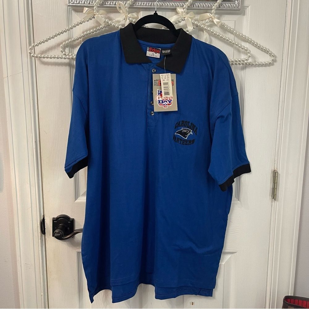 Vintage Carolina Panthers Blue Polo Shirt